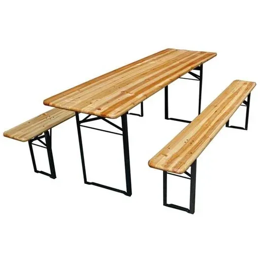 "TISCH MIT 2 BANKEN - 200 x 60 x 76 cm image"