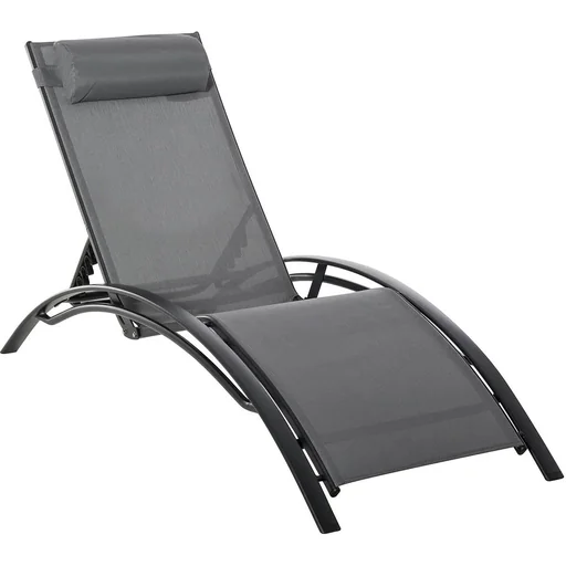 "Sonnenliege Gartenliege Gartenstuhl Relaxsessel Liegestuhl Alu verstellbar Grau 171 x 64 x 82 cm image"