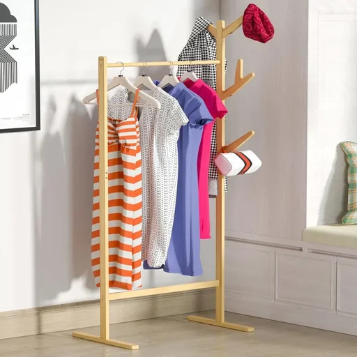 "Kleiderbügel aus Bambus mit 8 Haken image"