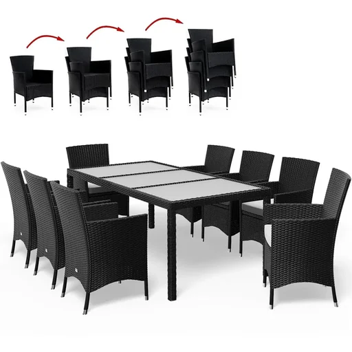 "Polyrattan-Sitzgruppe Milan 17 - Schwarz image"