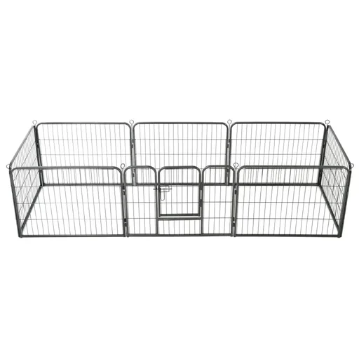 "Hundeauslauf 8 Platten 60x80 cm Stahl schwarz image"
