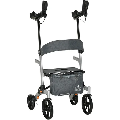 "Rollator mit Stuhl Faltbarer Gehwagen Gehhilfe für Senioren mit 4 Rädern Stauraum Bremse höhenverstellbar Leichtgewicht image"