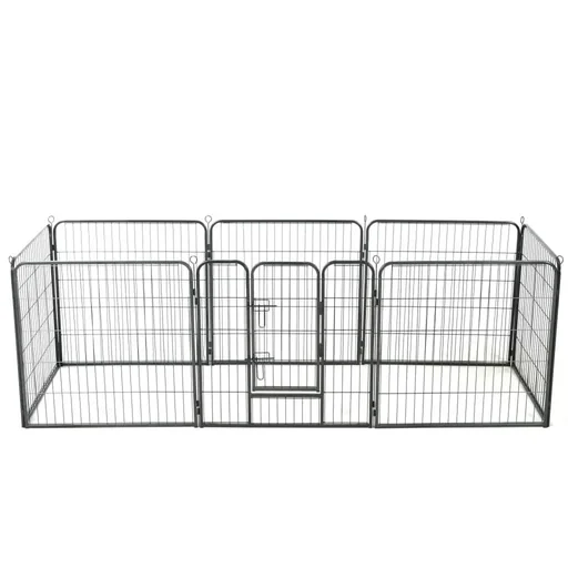 "Hundeauslauf 8 Platten 80x80 cm Stahl schwarz image"