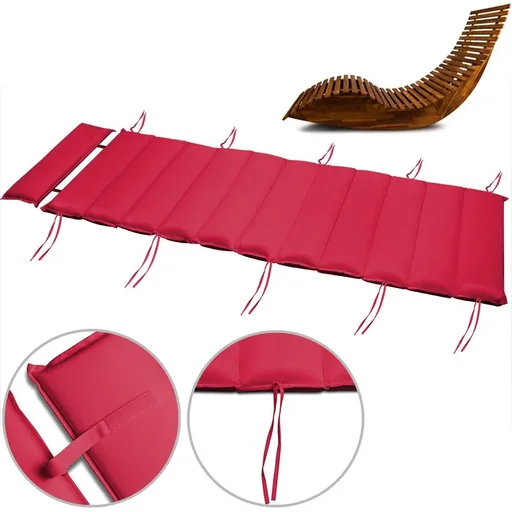 "Gartenkissen - Für Liege - Mit abnehmbarem Kissen - Rot - 117x58x7cm image"