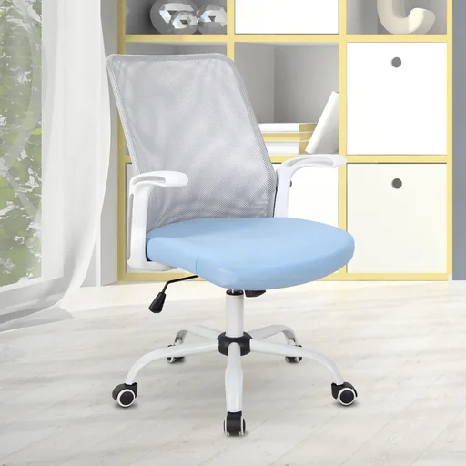 "Bürostuhl Computerstuhl Drehstuhl Schreibtischstuhl höhenverstellbar Kunststoff Blau 63 x 61 x 93 101 cm image"