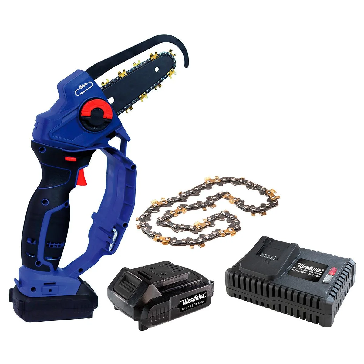 Akku-Einhand-Powersäge "X-SAW II"+Akku 2,0 Ah+Schnellladegerät+Titankette