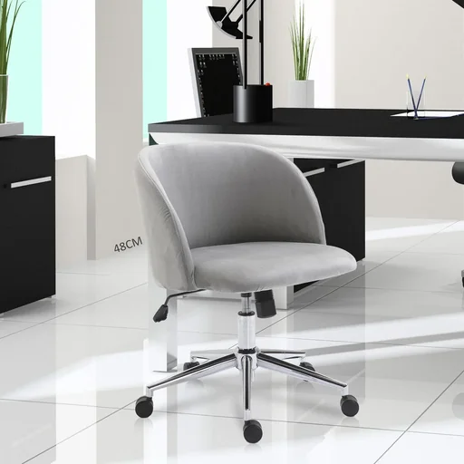"Drehstuhl Polsterstuhl Chefsessel 150 kg Belastbarkeit höhenverstellbar Samt 56 x 52,5 x (72 81) cm image"