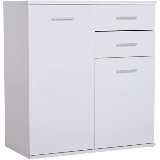 "Kommode Standschrank Sideboard Schubladenkommode Beistellschrank verstellbar Fach mit 2 Schubladen Weiß 71 x 35 x 76 cm image"