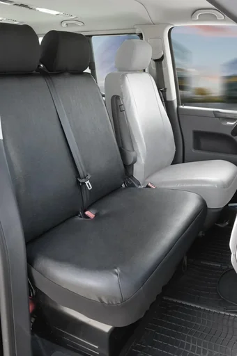 "Passform Sitzbezüge VW T6 für Doppelbank vorne aus Kunstleder ab Baujahr 07/2015 bis heute image"