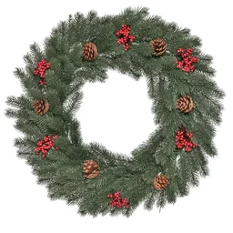 Tannenkranz Türkranz Weihnachtskranz Rückseite mit aufhänge Öse PE Grün Ø60 x 8 