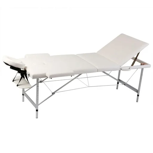 "Klappbarer Massagetisch 3 Zonen mit Aluminiumrahmen (creme) image"