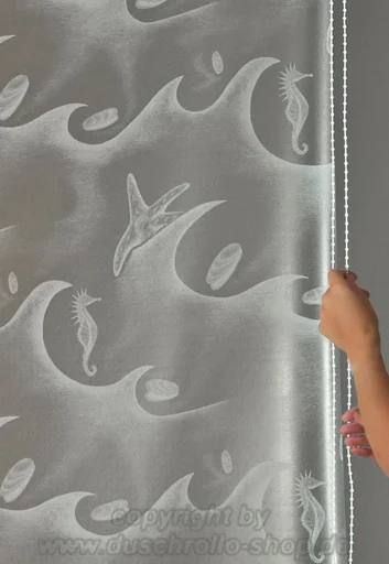 "Ersatzvorhänge Eck Dur OCEAN, weiß 130 + 55 cm, inclusive Welle und Kleinteilen (1Paar) image"