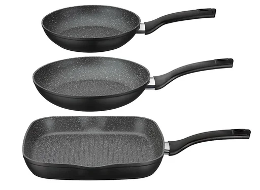 "Bratpfannenset, 3-teilig aus geschmiedetem Aluminium Gourmet Granit image"