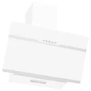 Wandhaube 60 cm aus Edelstahl und gehärtetem Glas weiß