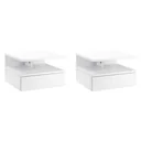 2 tlg. Wandnachttische Nachttisch Wandschrank mit Schublade Schwimmendes Design Schlafzimmer Nachtkommode Beistelltisch