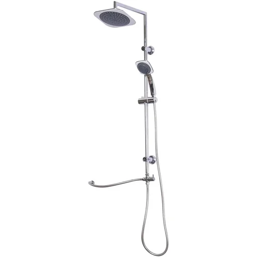 "Regendusche Duschsystem Handbrause 5 Duschmodi Eckig Silber image"