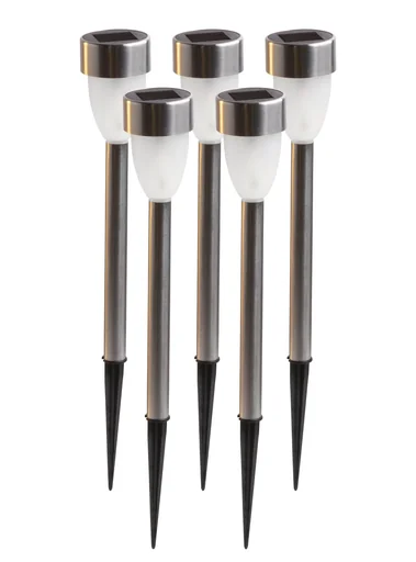 "Solar LED Edelstahl Leuchten – 5 Stück image"