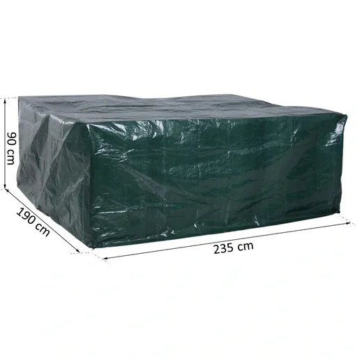 "Abdeckplane Schutzhülle Gartenmöbel Abdeckhaube Wasserdicht UV-Schutz Rechteckig PE Grün 235 x 190 x 90 cm image"