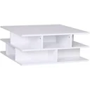 Couchtisch Beistelltisch Wohnzimmertisch Sofatisch Satztisch 12 x Ablage Holz Weiß 70 x 70 x 29 cm