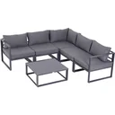 6-tlg, Gartengarnitur Gartenset Sitzgruppe Gartenmöbel Alu 4 x Sessel 1 x Ecksofa 1 x Beistelltisch Kissen für 4 5 Perso