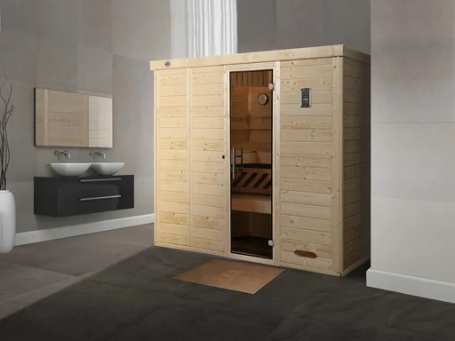 "Design-Sauna KEMI 5 mit Glastür image"