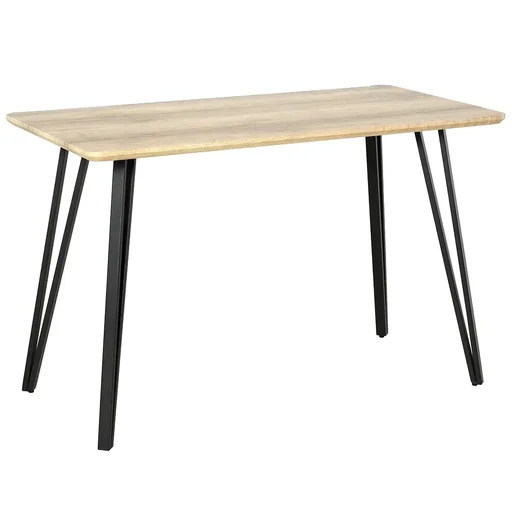"Esstisch mit Haarnadel-Design Küchentisch Esszimmertisch Vintage-Industriestil Stahl MDF Natur 120 x 60 x 75 cm image"