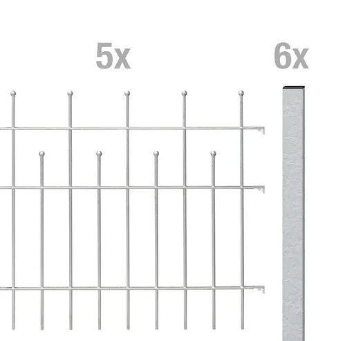 "Zaunkomplettset Madrid, zum Einbetonieren, feuerverzinkt, Höhe 73,5 cm, Länge 10 m image"