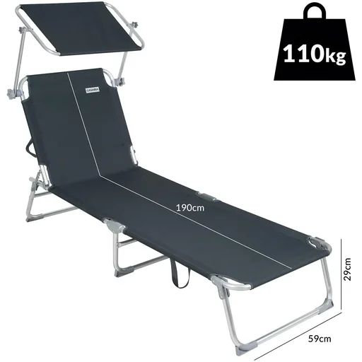 "Ibiza Liege - 2er Set - Grau Aluminium - Mit Sonnendach image"