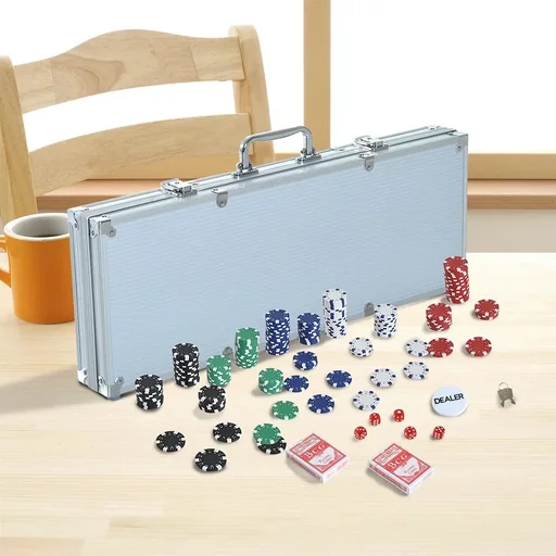 "Pokerkoffer inklusive Pokerset silber image"