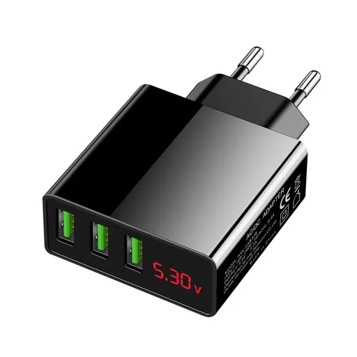 "3-fach USB Ladeadapter mit integrierter Schnellladefunktion und LED Anzeige image"