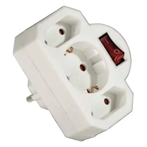"Steckdosen Adapter mit Schalter 3.fach, weiß image"