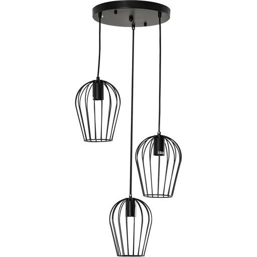 "Pendelleuchte mit dem Metalldrahtkäfig-Design schwarz image"