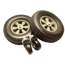 Radsatz 90 - 270 Liter Kessel, 250 mm Hartgummireifen mit vorderen Lenkrollen