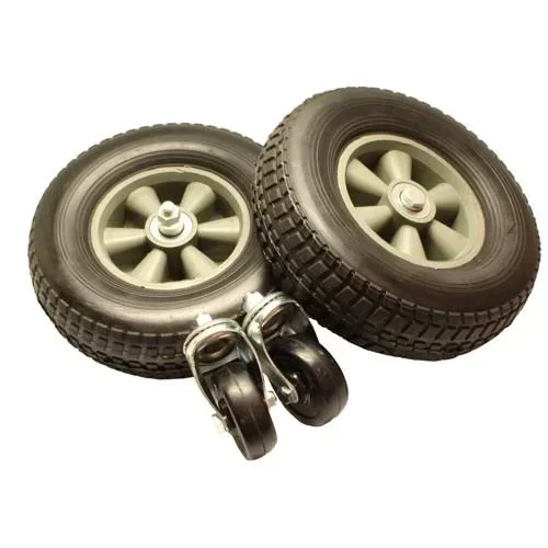 "Radsatz 90 - 270 Liter Kessel, 250 mm Hartgummireifen mit vorderen Lenkrollen image"