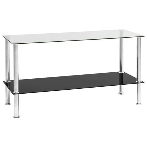 "Couchtisch 110x43x60 cm gehärtetes Glas transparent image"