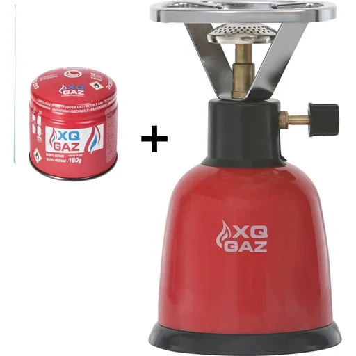 "XQGaz 1 Brenner Camping-Gasherd -BASIS - 190 GRAM - Inklusive 1 Gasnachfüllungen image"