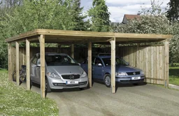 Doppelcarport "Optima Duo", Gr. 2, Flachdach, 603 x 612 cm
