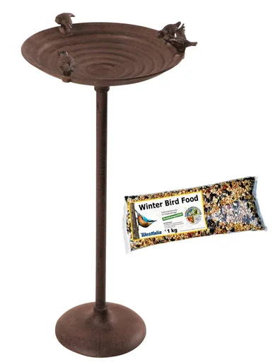 "Set Vogelfutterstation mit Vögeln + 2 x Streu-Futter, je 1 kg image"