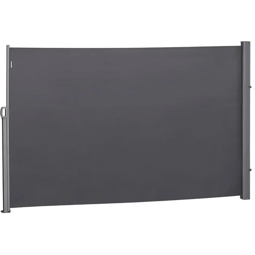 "Seitenmarkise, Sicht- und Sonnenschutz, Seitenrollo, Polyester, Grau, 3 x 1,8 m image"