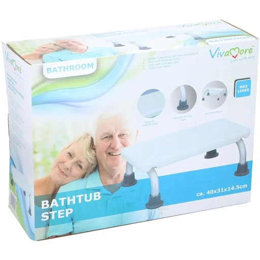 "Vivamore Schritt / Hocker - Badezimmer - 40x31x14,5cm - Weiß image"