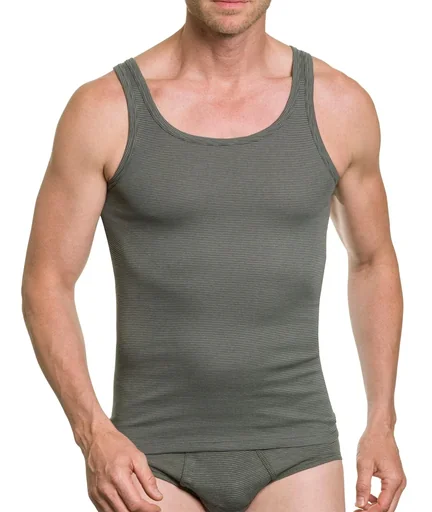 "Achselshirt mit Streifen, Farbe oliv, Gr.M image"