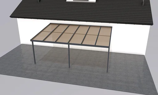 "Terrassendach Premium, anthrazit, 6110 x 4060 mm - Acryl Stegplatten 16mm, bronze image"