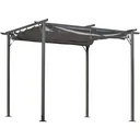 Pergola mit Schiebedach, Schwarz+Grau, 3 x 3 m
