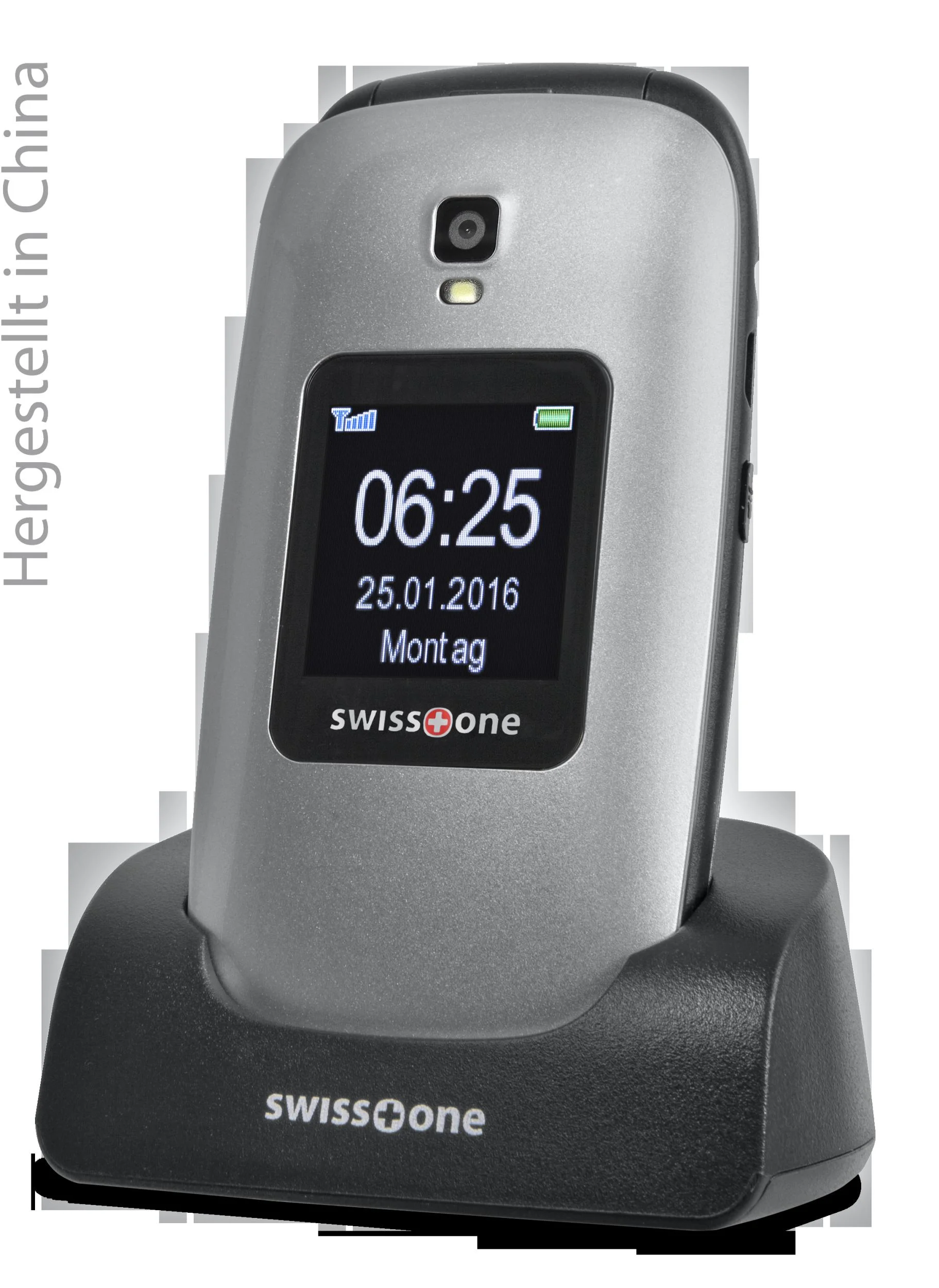 Senioren Klapphandy BBM 625 silber-schwarz, Großes 2,4" Farbdisplay, Zusätzliches 1,4" Außendisplay, Notruftaste