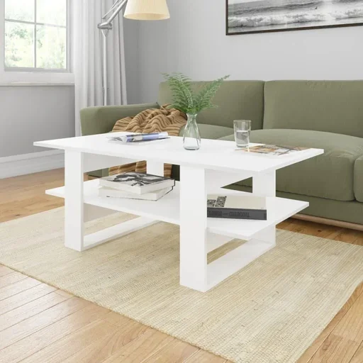 "Couchtisch 110x55x42 cm Spanplatte weiß image"