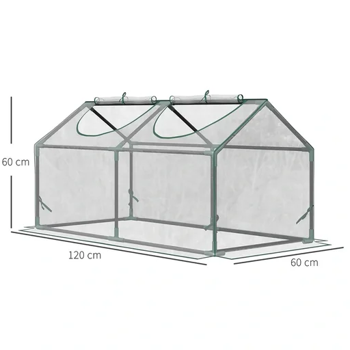"Gewächshaus mit Fenster PVC-Gewächshaus Tomatengewächshaus Frühbeet 119 x 60 x 60 cm transparent image"