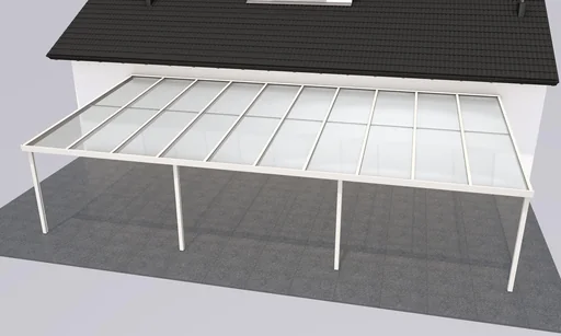 "Terrassendach Premium, weiß, 10140 x 5060 mm - Acryl Stegplatten 16mm, bronze image"