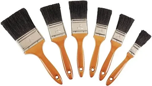 "Flachpinsel Satz 6-teilig mit Chinaborsten image"