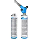 Leistungsstarkes Handlötgerät für Weich- und Hartlöten - 360° drehbar - Piezo-Zündung mit Butangasflasche