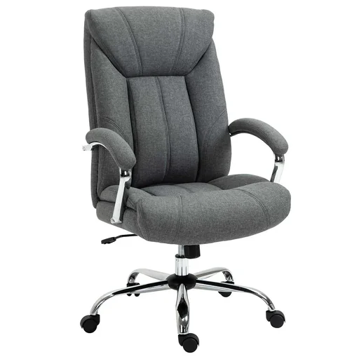 "Bürostuhl mit Wippfunktion höhenverstellbarer Schreibtischstuhl Drehstuhl mit Rückenlehne Nylon Grau 65 x 78 x 110-120 c image"